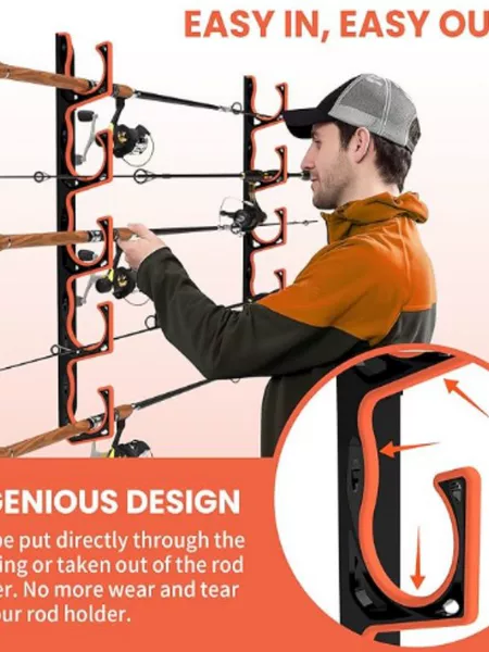 Cross-Border Ready-Made Fishing Rod Storage Rack Fishing Rod Holder for Garage Storage and Organization