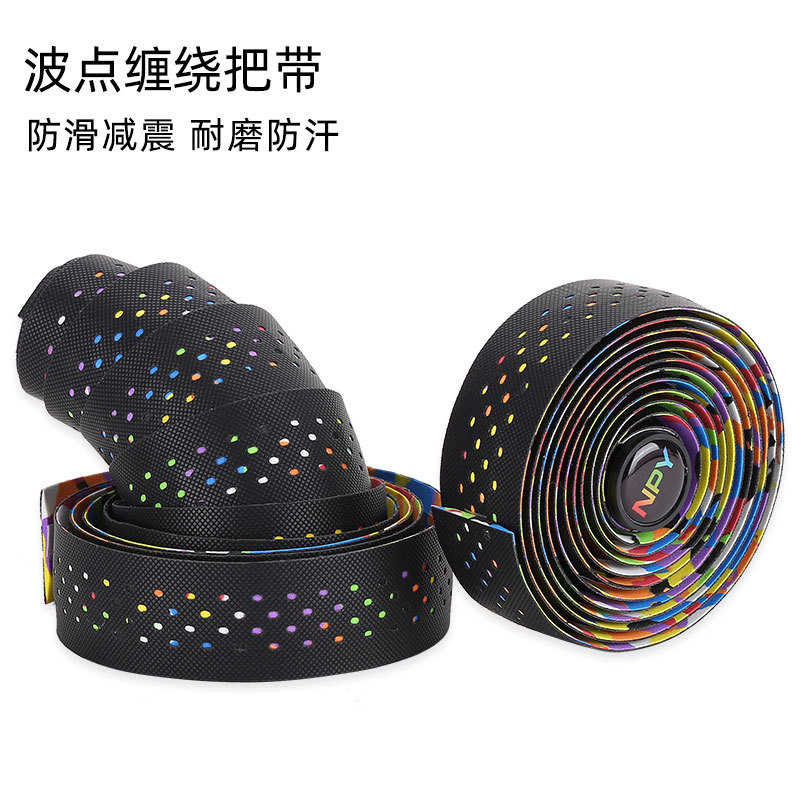 Correa de mango de bicicleta de carretera correa de bicicleta de vuelo muerto antideslizante transpirable absorbente de sudor Flejes de silicona PU EVA correa de mango de cuero