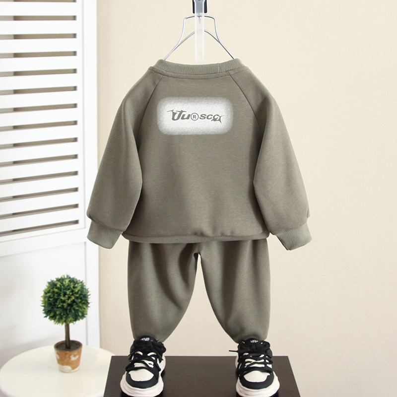 5997 Traje para niños Primavera y otoño 2024 Nuevo estilo para niños Estilo occidental Suéter de otoño para bebés Pantalones de dos piezas de moda