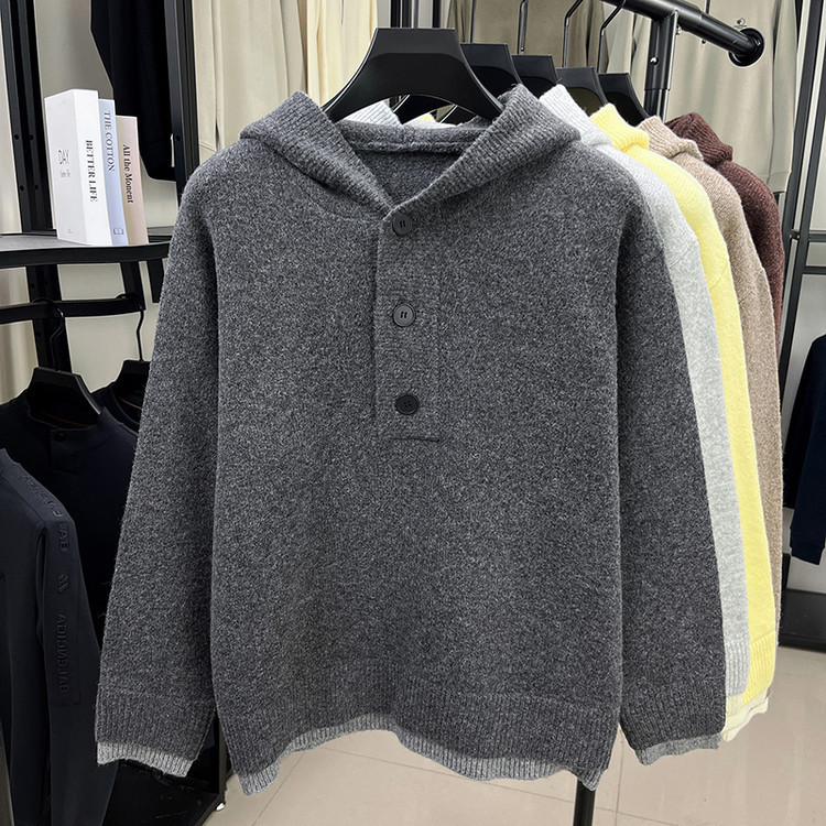 Suéter otoño-invierno marca de moda universal otoño-invierno hoodie hombre casual moda coreana engrosada camiseta de punto de hombre
