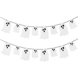 万圣节悬挂鬼魂横幅银白色闪光派对适装饰用品闪亮幽灵闪亮万圣节