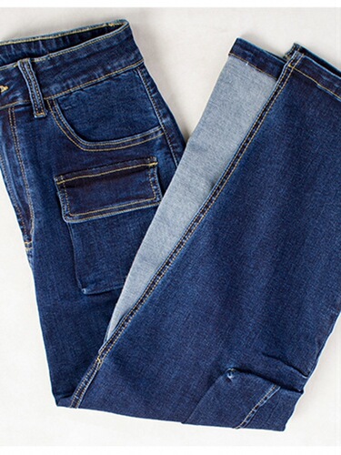 High-waisted buckle pocket split skirt