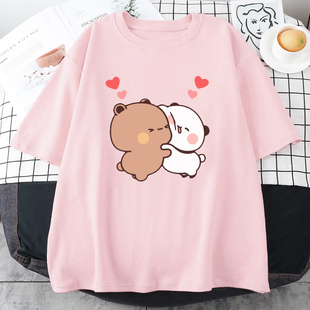 Panda Bear Cartoon T Shirt Bubu and Dudu Cute Tshirts100% Co