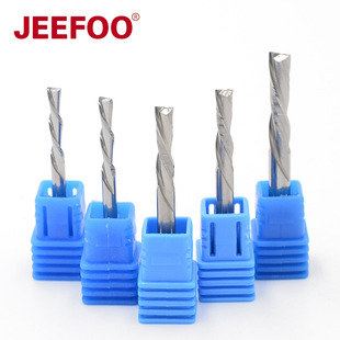 Jiefeng E Grade 3.175mm, 4mm, 6mm Double-Edged Spiral down Milling Cutter Carbide Tool Tungsten Steel Cutting Knife