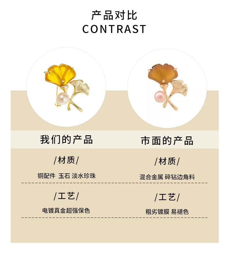 文艺复古银杏叶胸针时尚百搭森系树叶胸花小众新品爆款