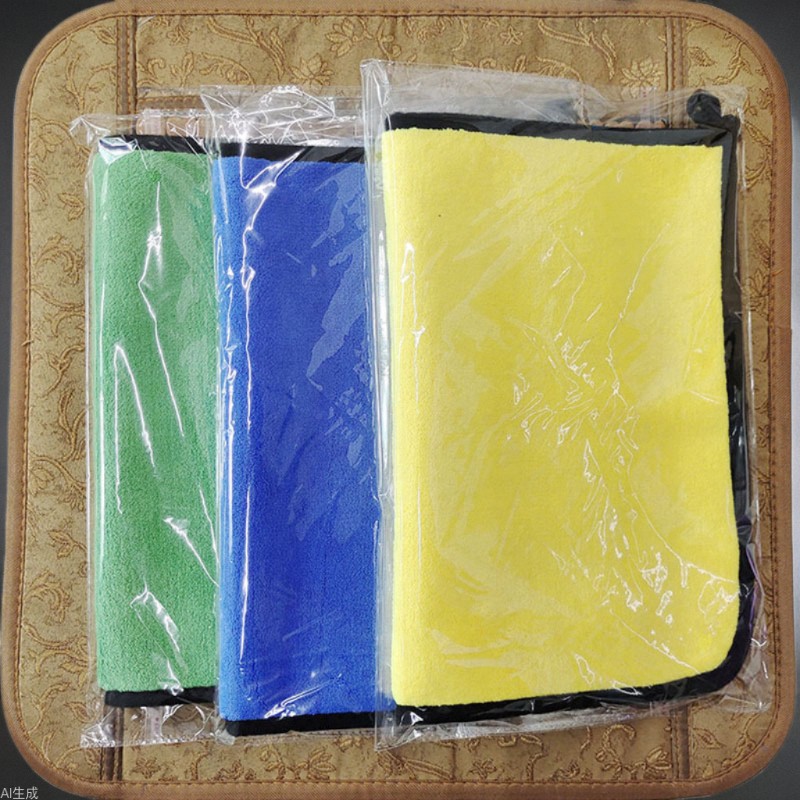 2 색 산호 양털 500g 두꺼운 세차 타월 크로스 보더 흡수 포장 자동차 수건 세트 청소 천 선물