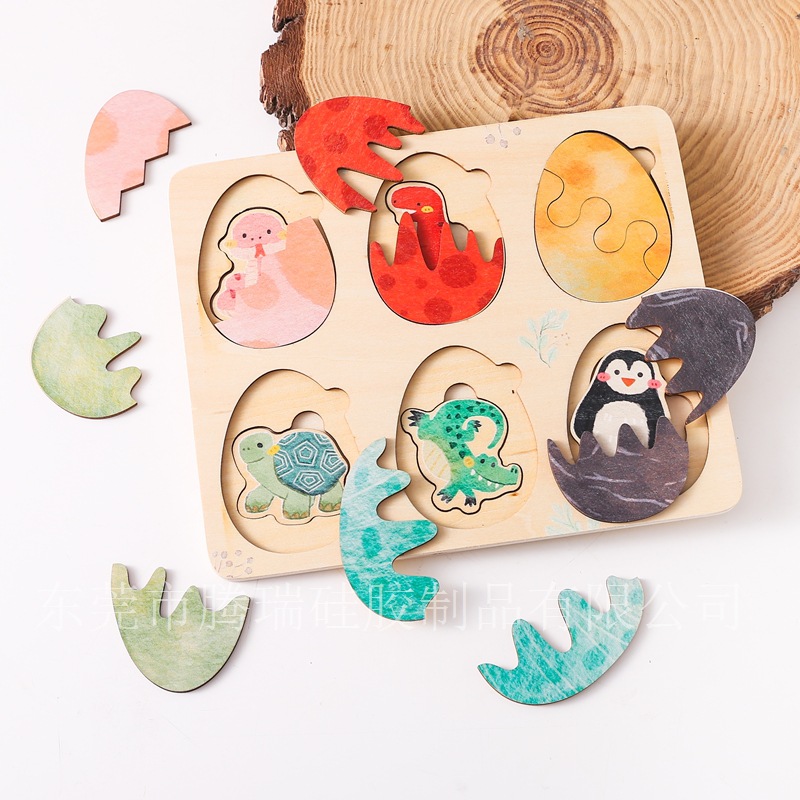 Montessori Early Education Children Wooden Amazon Cross-Border Trade Cognitive Animal Eggshell Matching Puzzle Board Children Handmade Toys