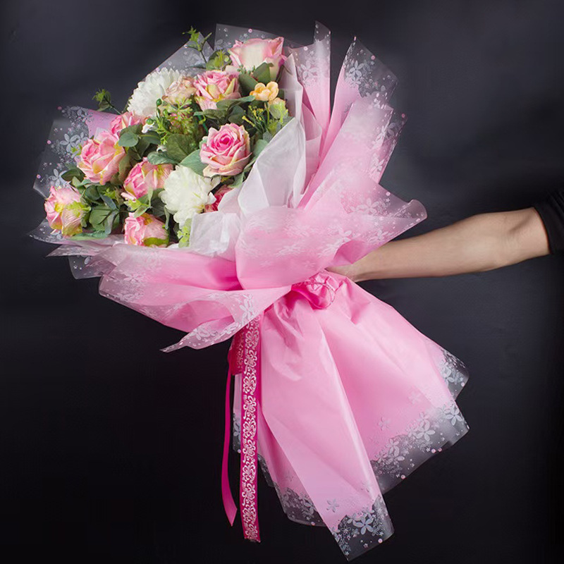Papel de embalaje a prueba de agua de flores de mariposa Lizhi Ran Papel Hansu Papel de niebla Papel de embalaje de ramo de flores de color mariposa