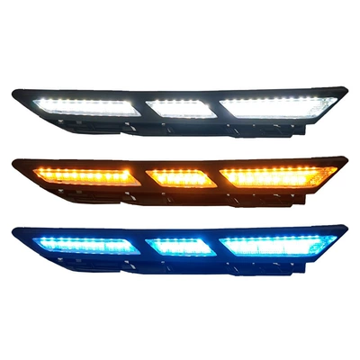 Suitable for 21-23 Pentium B70 Daytime Running Lights Modified LED Daytime Driving Special Front Bar Decorative Lights Fog Lights (Gündüz işıqları) - modified-led-three-color-streamer-daytime-running-lightspair-price