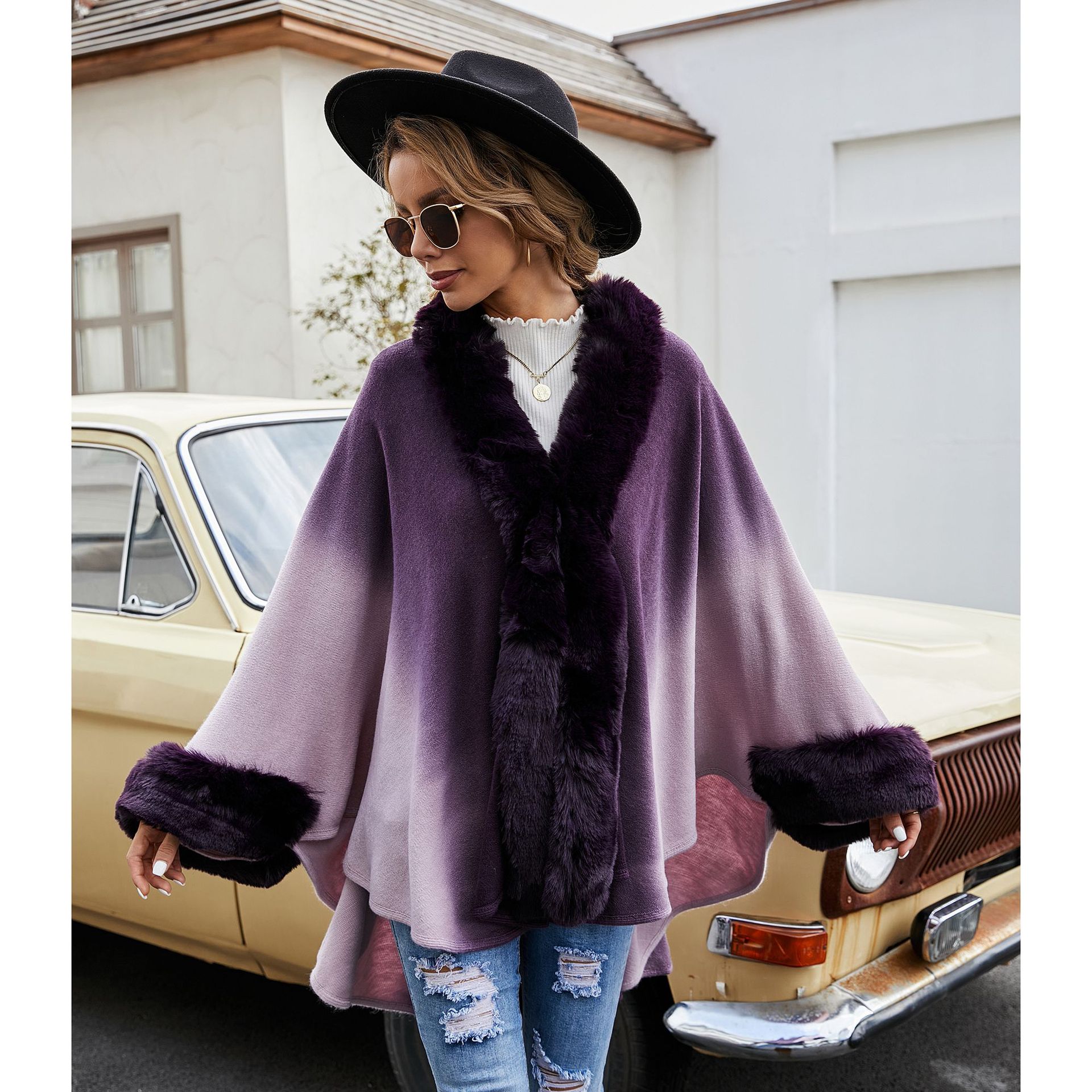 Abrigo de lana con chal para mujer Otoño e Invierno 2021 nueva moda elegante abrigo de lana de doble cara engrosado
