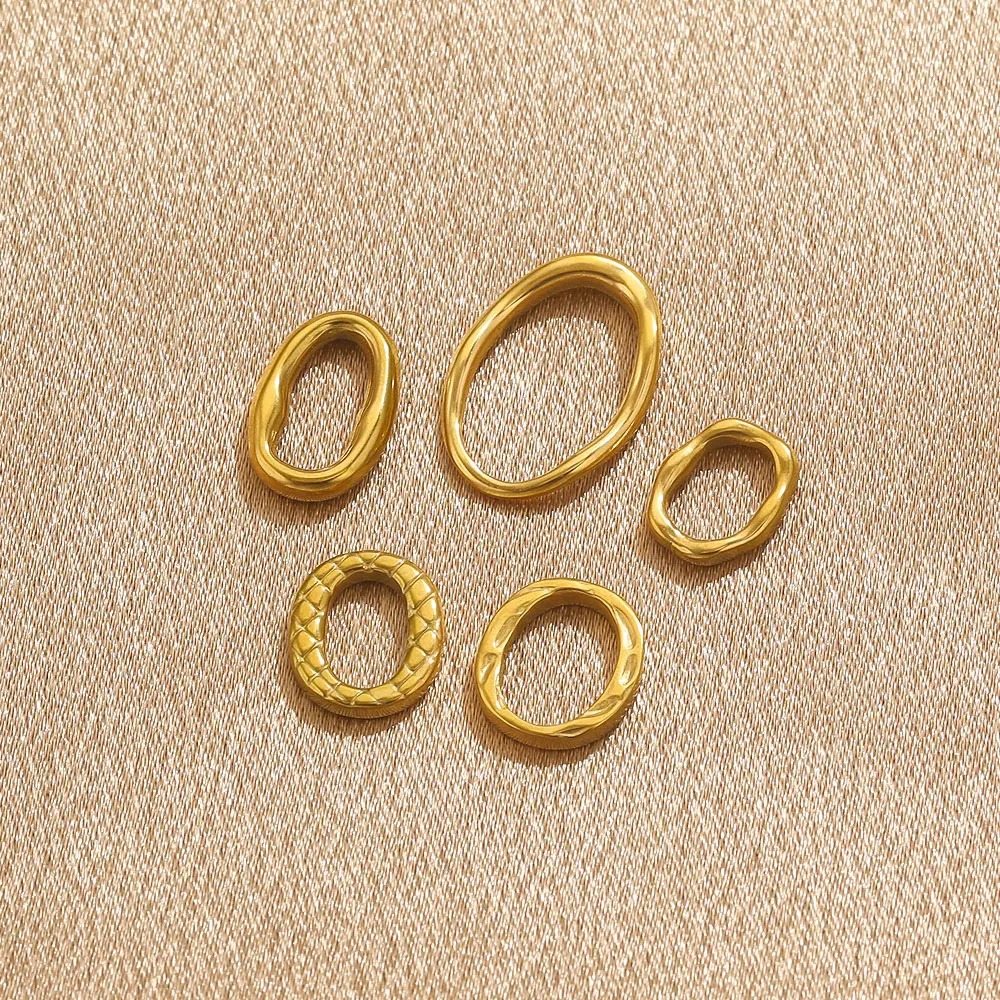 Acero inoxidable transfronterizo 18K frío INS estilo simple irregular redondo conjunto de cadena de bricolaje accesorios