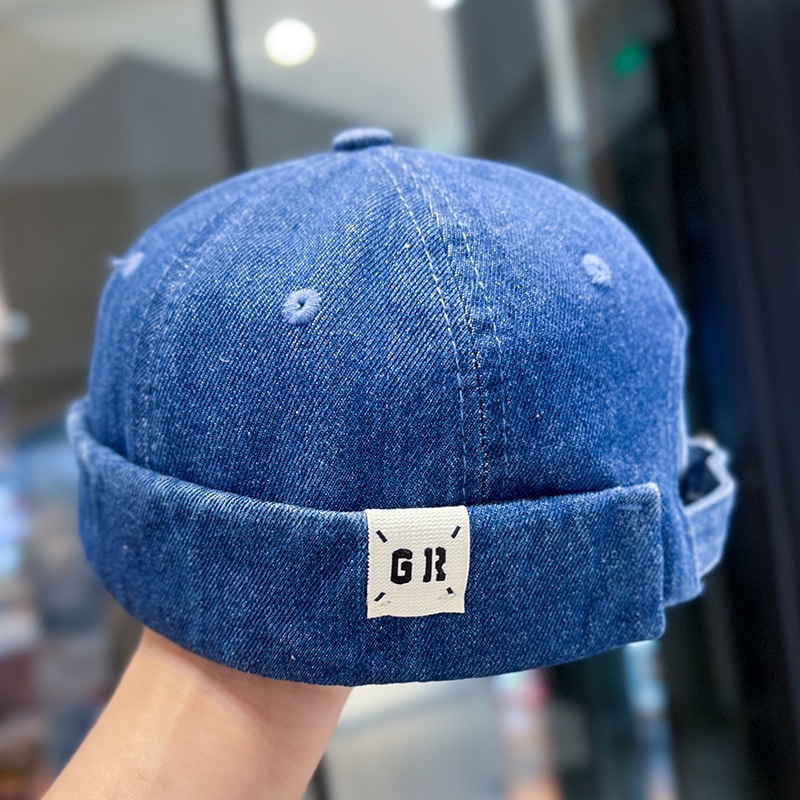 Docker Hat Brimless Denim Cap For Men And Women Korean Style_voghion.com