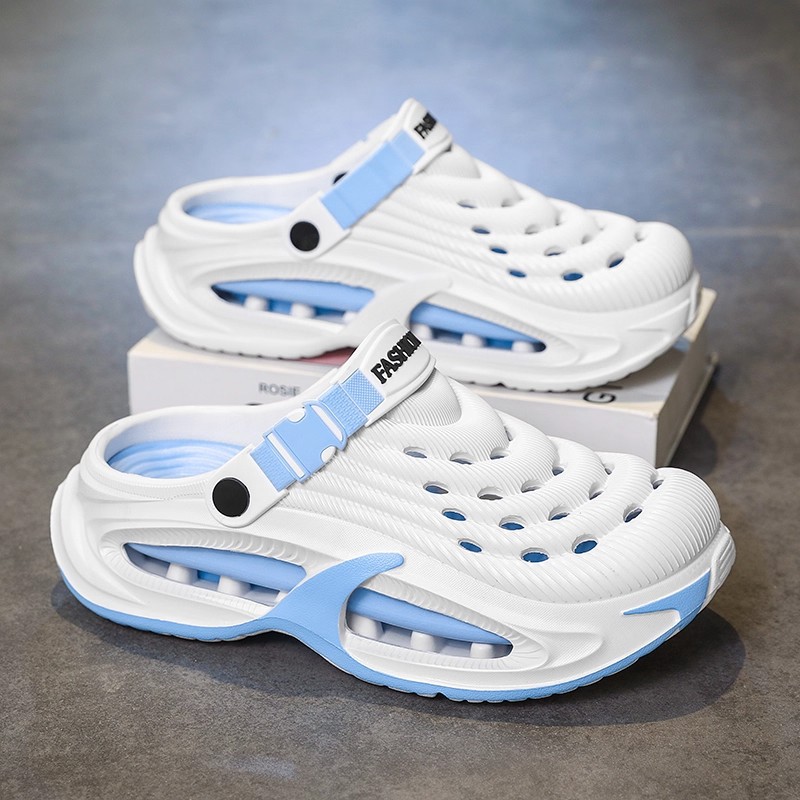 Zapatos de agujero de fondo grueso para hombres de verano 2025 nuevo antideslizante, anti-desgaste, anti olor, conducir ocio sandalias de playa de doble uso