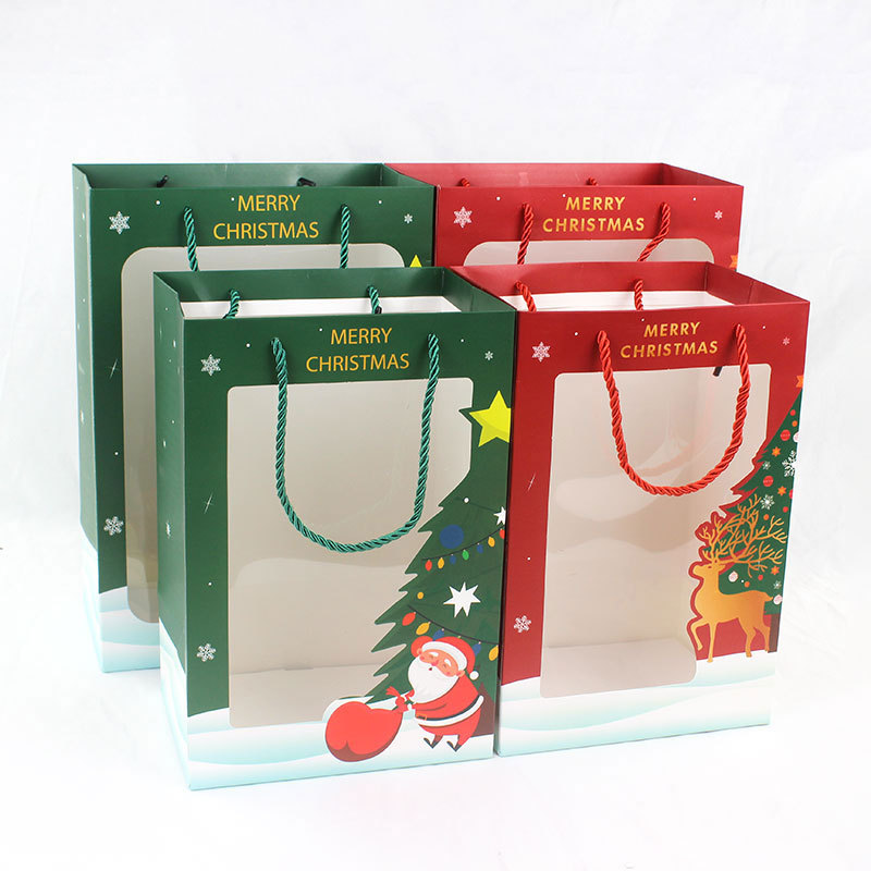 Ventana de Navidad bolso ramo de flores embalaje Apple regalo embalaje transparente caja de flores material floral al por mayor image 4