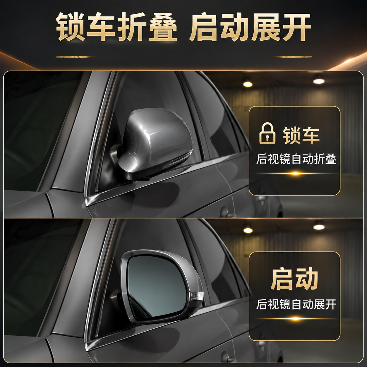 Suitable for Audi A4 (2008-2012): Electric folding rearview mirror, with features including automatic folding when the car is locked, and automatic unfolding when the car is started. This is an upgrad