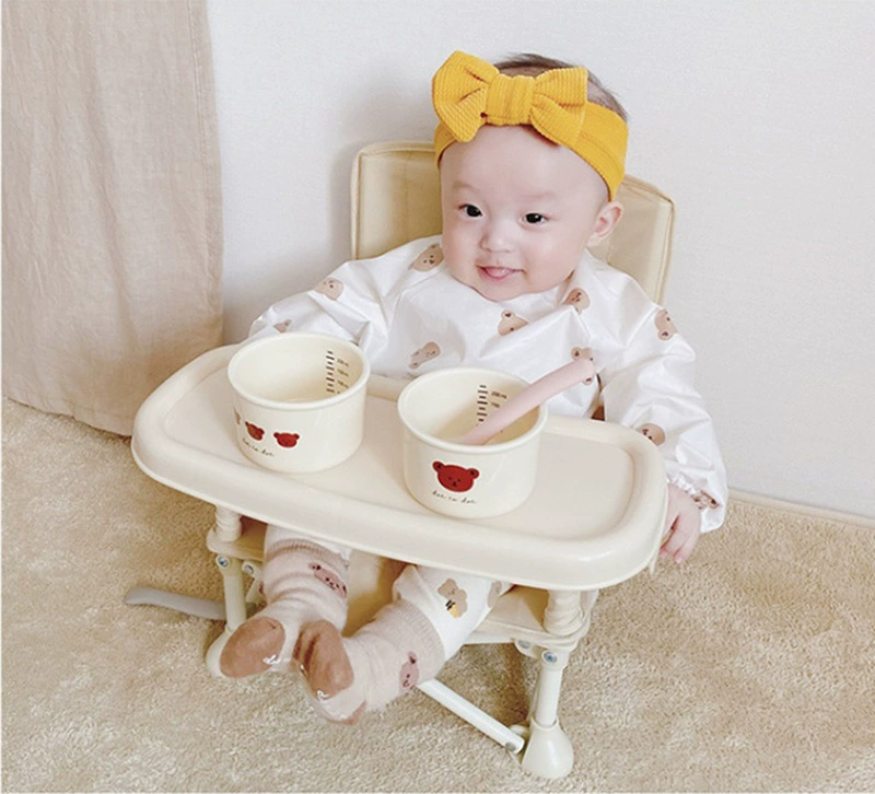 Brand bib, waterproof children's long-sleeve for food, Korean style, with pocket, with ties on the back