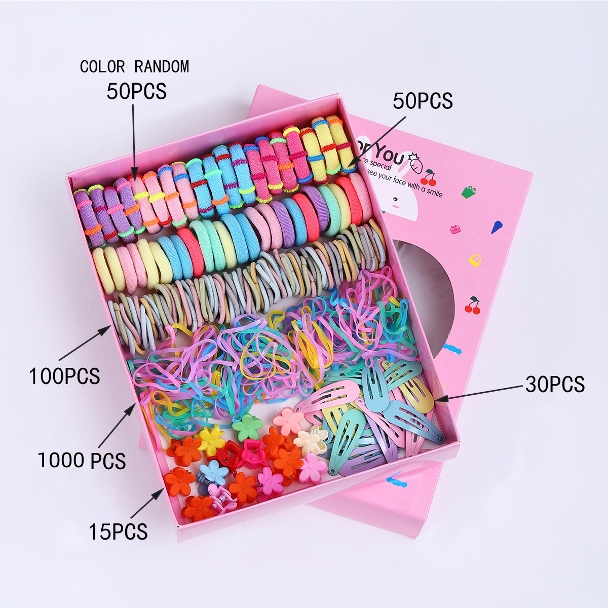 Joyas infantiles nuevas tarjetas de cabello princesa cabello cuerda de cabello bebé caja de regalo para niñas clip de borde coreano conjunto de joyería para el cabello