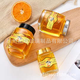 加厚四方玻璃瓶半斤1斤2斤蜂蜜瓶燕窝瓶子新款高方透明厚底密封瓶