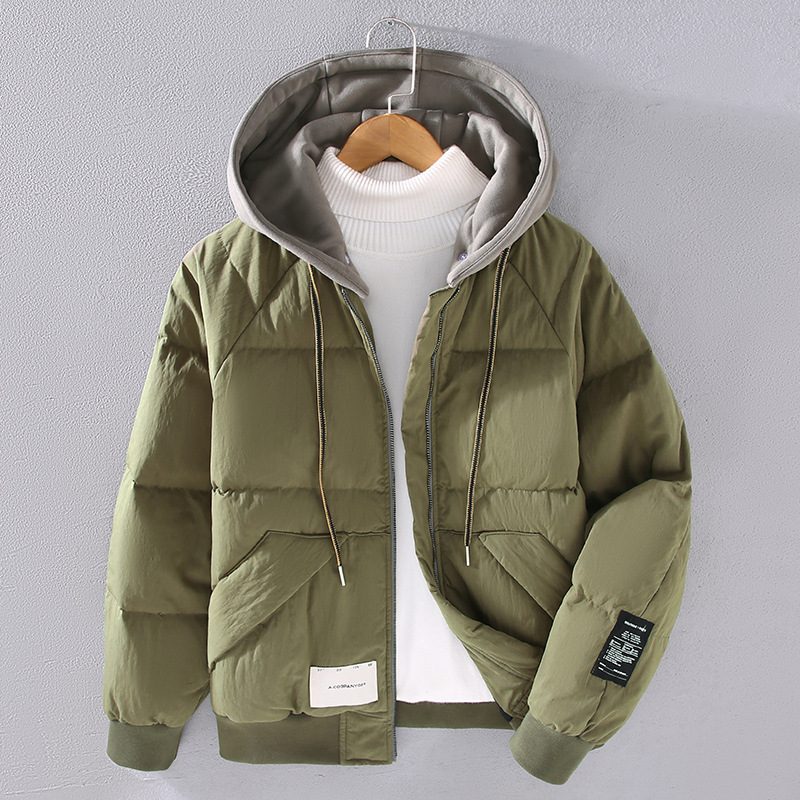 G139 Japanese winter new warm thickened casual men's youth hooded down jacket baseball jacket