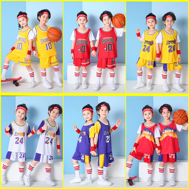 Children's basketball clothes short sleeve suit boys' kindergarten Jersey girls' primary and secondary school students' performance clothes sports training clothes