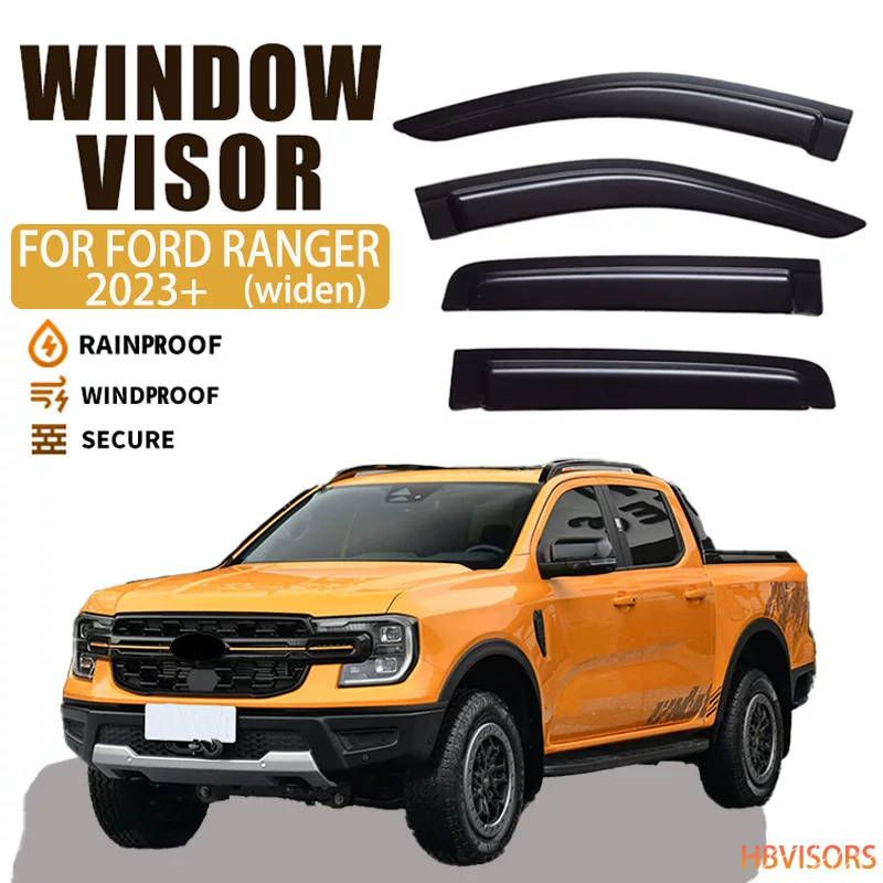 Подходит для 2023+ Ranger, Ridingman, Rain Rain Blocking Rain Black Samurai Window Visor