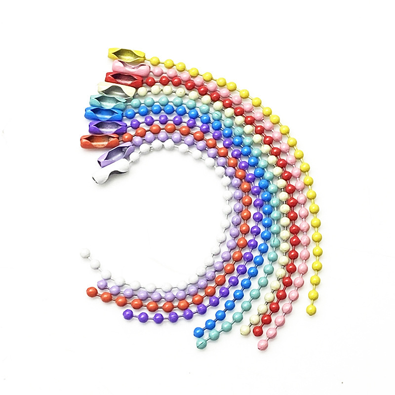 Factory 10cm color bead chain candy metal goo card tag chain DIY key chain toy pendant bead chain Factory 10cm color bead chain candy metal goo card tag chain DIY key chain toy pendant bead chain