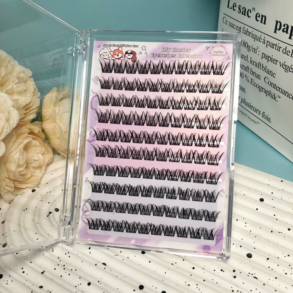 Transfronterizos densos FD gran capacidad pestañas libro gripe monoclúster estilo europeo y americano simulación perezosa auto injertado pestañas falsas