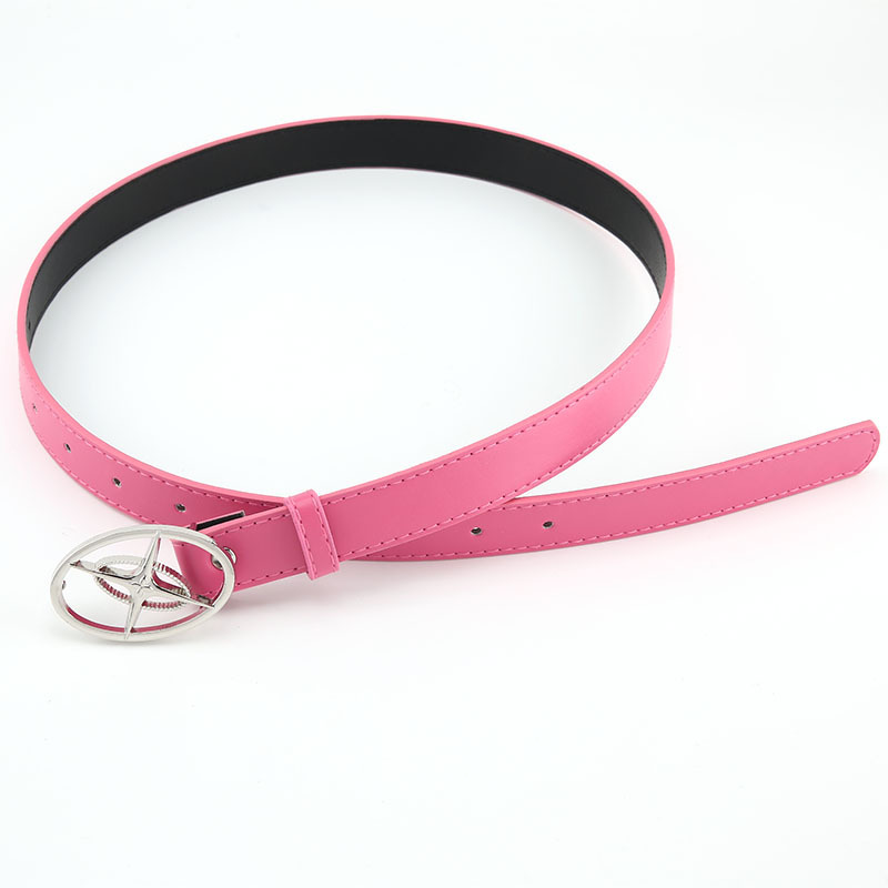 Solid Color Pattern Simple Style Solid Color Pu Leather Alloy Women's Leather Belts