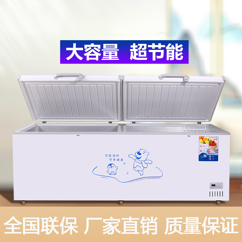 卧式大冰柜商用大容量家用冷柜冷藏冷冻柜单温双温冰箱速冻柜