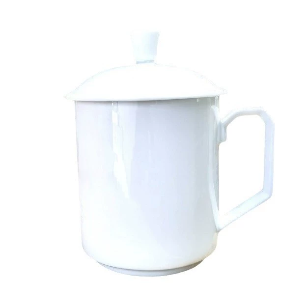 Чайная чашка Jingdezhen, керамическая домашняя водяная чашка с крышкой, китайская белая фарфоровая офисная чашка, синяя и белая фарфоровая чашка, чашка для конференций, чайная чашка