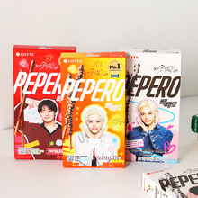 韩国进口乐天 陪陪乐巧克力涂层饼干装饰夹心饼干棒零食批发