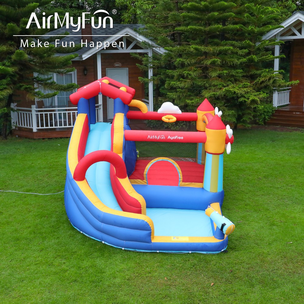 AMF| Castillo infláble de rociador doméstico para niños, tobogan de rociador doméstico interior, pequeño parque, castillo infláble