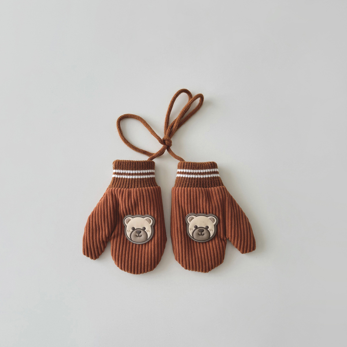 Unisex Children's gloves Boys winter ins Bear halter thick warm mittens baby gloves_voghion.com