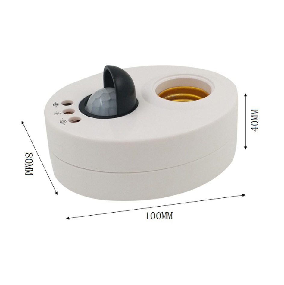 吸顶人体红外感应灯座E27螺口楼道可调开关110-250V光控感应器