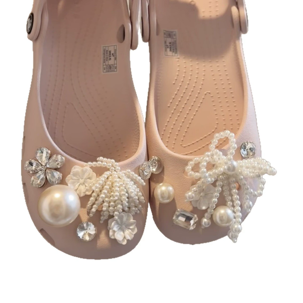 Оригинальные балетные туфли Pearl Girl Crocs, аксессуары для цветов к Crocs, верх Crocs, индивидуальная доработка