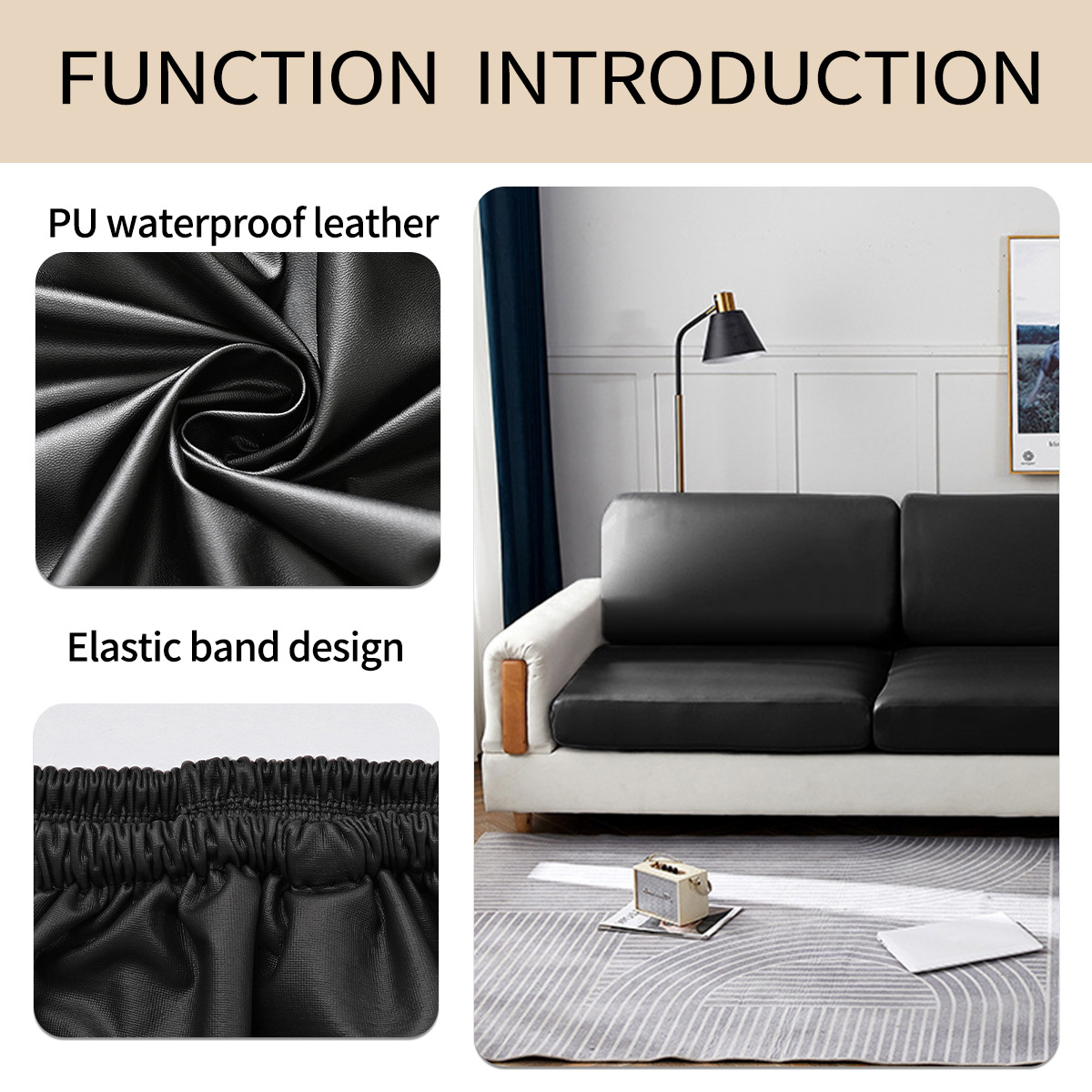 Funda de cojín de sofá impermeable de PU de cuero elástico transfronterizo de Amazon Funda de sofá universal con todo incluido Funda de sofá en stock