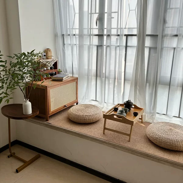 Simple bamboo storage cabinet for bedroom and balcony, transforms living space, bay window cabinet, multi-layer storage for bay windows