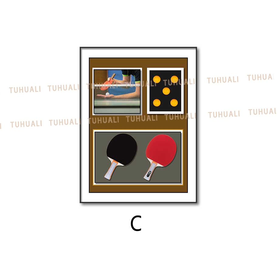 Tenis de mesa colgando pintura sofá Fondo pared bádminton tridimensional real pintura decorativa pasillo corredor mural