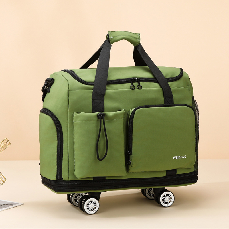 Bolsa de viaje plegable con ruedas de tela Oxford, gran capacidad, para viajes de negocios