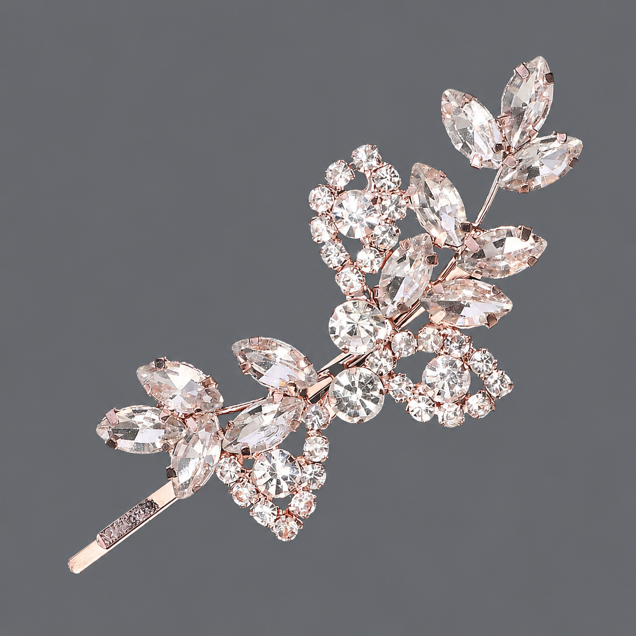 Horquilla de zirconio de lujo ligero europeo y americano con incrustaciones de diamantes, pinza de pelo de alta gama para mujer, suministro mayorista transfronterizo directo de fábrica.