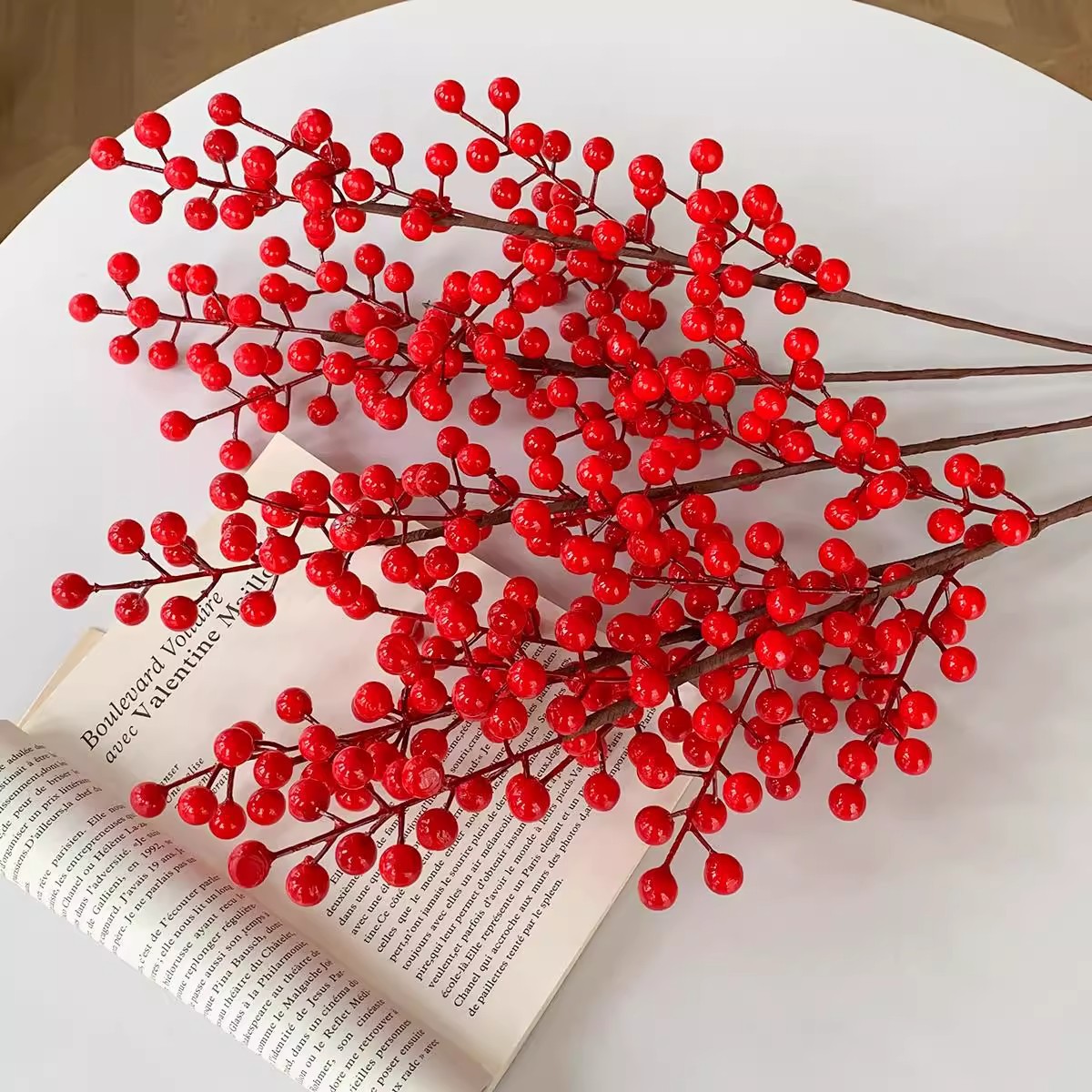 New Year's Flowers, New Year's Decorative Flowers, Holly Red Berries, Fortune Fruit, Artificial Flowers, Fake Flowers, Living Room Decorations, Housewarming Bouquet Decorations