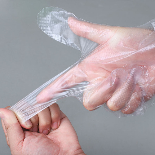 厂家直销一次性手套透明防油美发餐饮加厚塑料薄膜pe手套100只/包