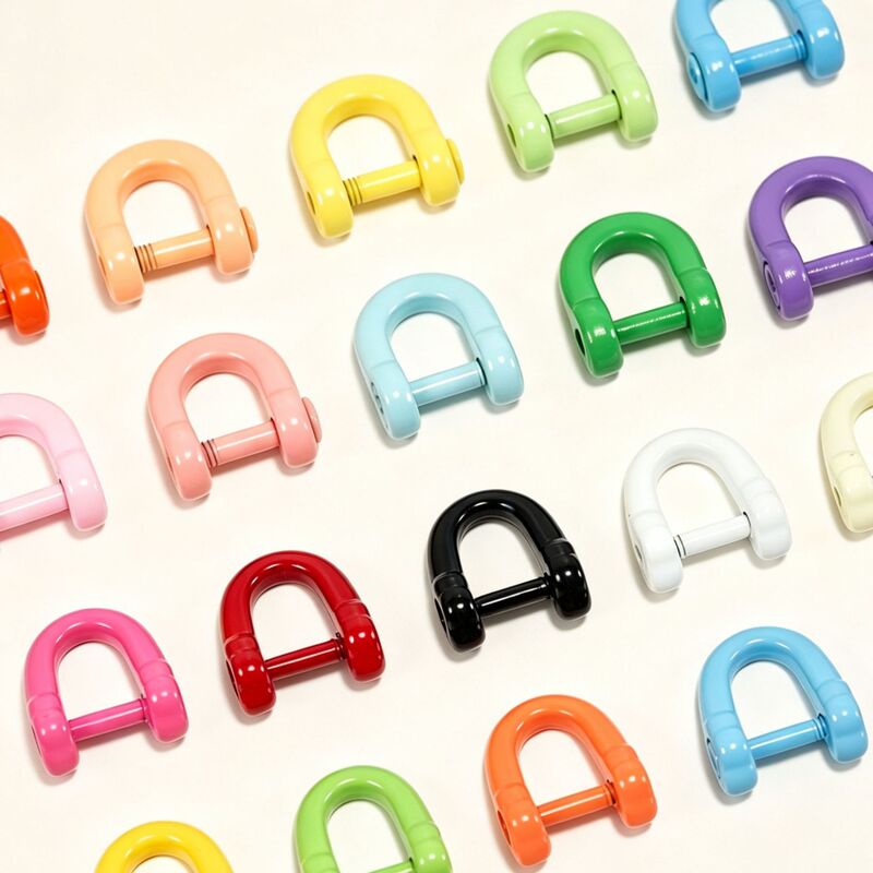 Color-coated zinc alloy horseshoe buckle U-shaped D-shaped hanging buckle handmade beaded DIY jewelry accessory connector hanging buckle