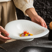 创意陶瓷甜点碗新款酒店高级感特色异形碗轻奢西式餐厅流沙沙拉碗