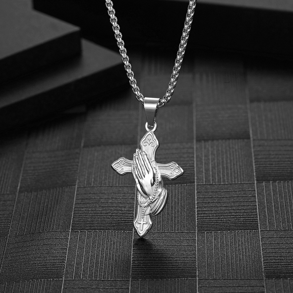 box chain Chain Type 1 Piece Quantity Daily Occasion Hip-hop Simple Style Cross Gesture Titanium Steel Plating Unisex Sweater Chain