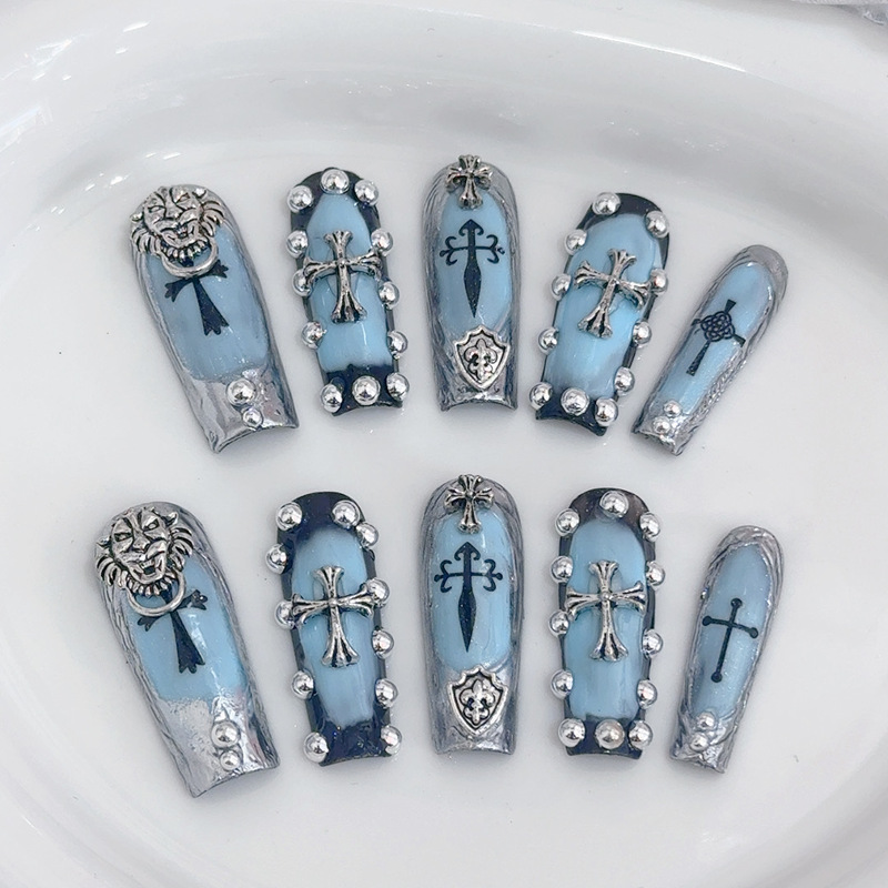 Handmade Manicure Millennium Spice Girls y2k Fake Nails Sweet Cool Kill Abi Crocus Heart Nail Art Patch