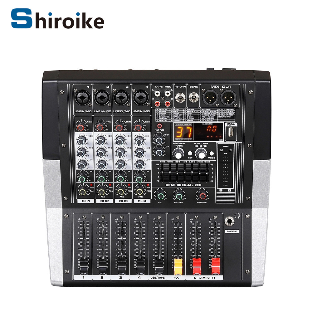 GAX-ED4 홈 오디오 믹서 전력 증폭기 4 6 8 채널 16 종류의 DSP 효과 믹서