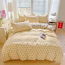a类小清新纯棉床上印花100全棉四件套学生宿舍床单被套