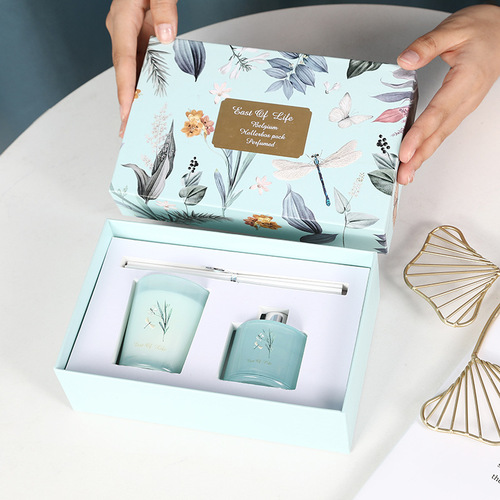 Handmade soy wax scented candle wholesale diy gift box set souvenir aromatherapy essential oil bamboo scented candle