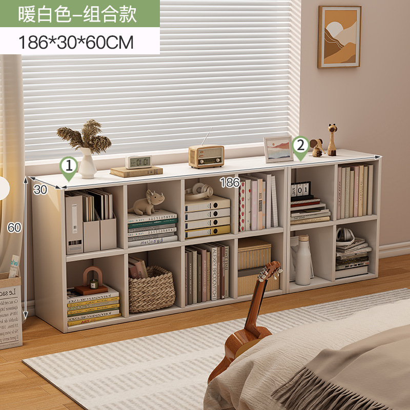 Estante de libros pequeño estante de piso simple casero gabinete de celosía sala de estar armario combinado contra la pared almacenar estante